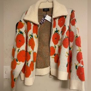 Cider Orange Zip Up Sweater